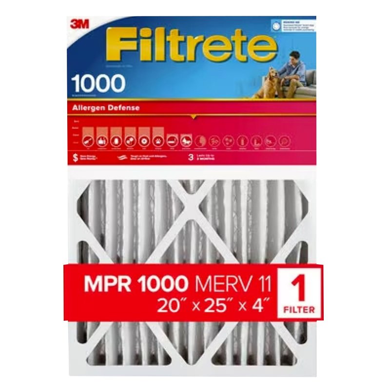 Filtrete NADP03-4IN-4 Air Filter, Slim Fit, 4 in Thick, 25 in L, 20 in W, 11 MERV, 1000 MPR, 4/PK, Pack of 4