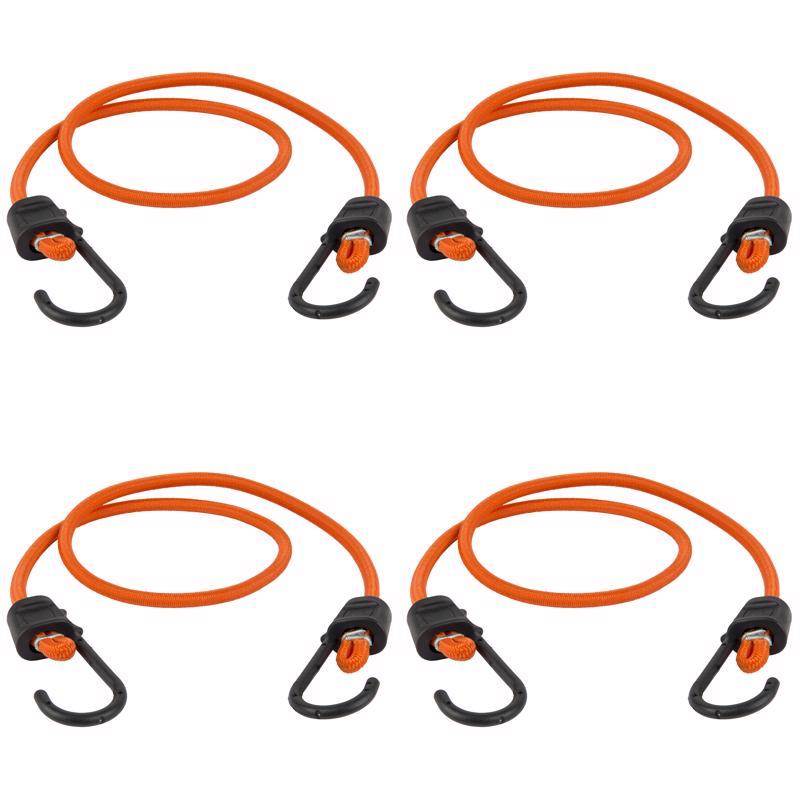 Keeper Black/Orange Bungee Cord 36 in. L X 0.374 in. 1 pk