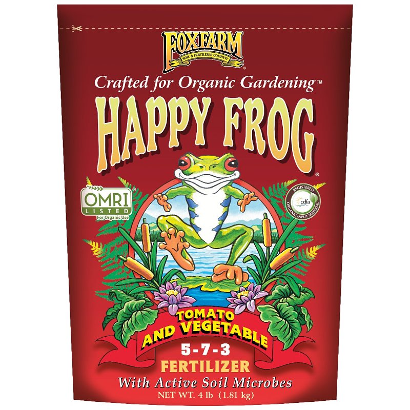 Happy Frog HFTV4 Tomato and Vegetable Fertilizer, 4 lb Bag, Granular, 5-7-3 N-P-K Ratio