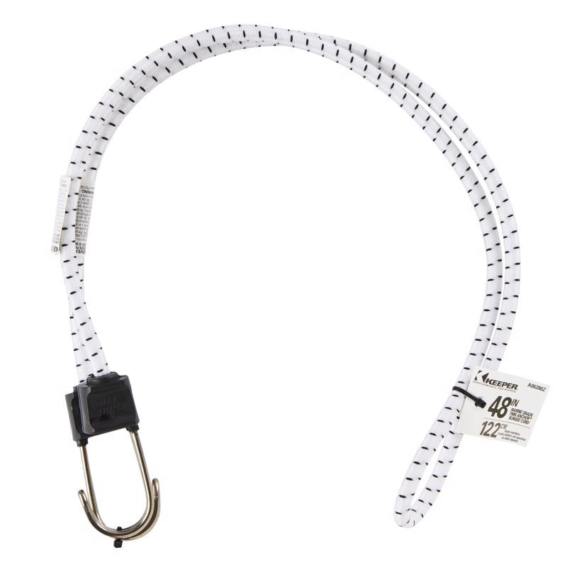 Keeper Black/White Bungee Cord 48 in. L X 0.315 in. 1 pk, Pack of 10