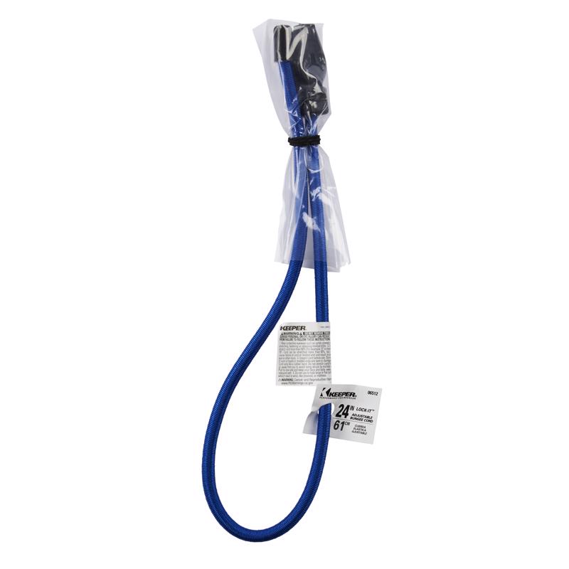 Keeper Lock-It Blue Adjustable Bungee Cord 24 in. L X 0.5 in. 1 pk, Pack of 30