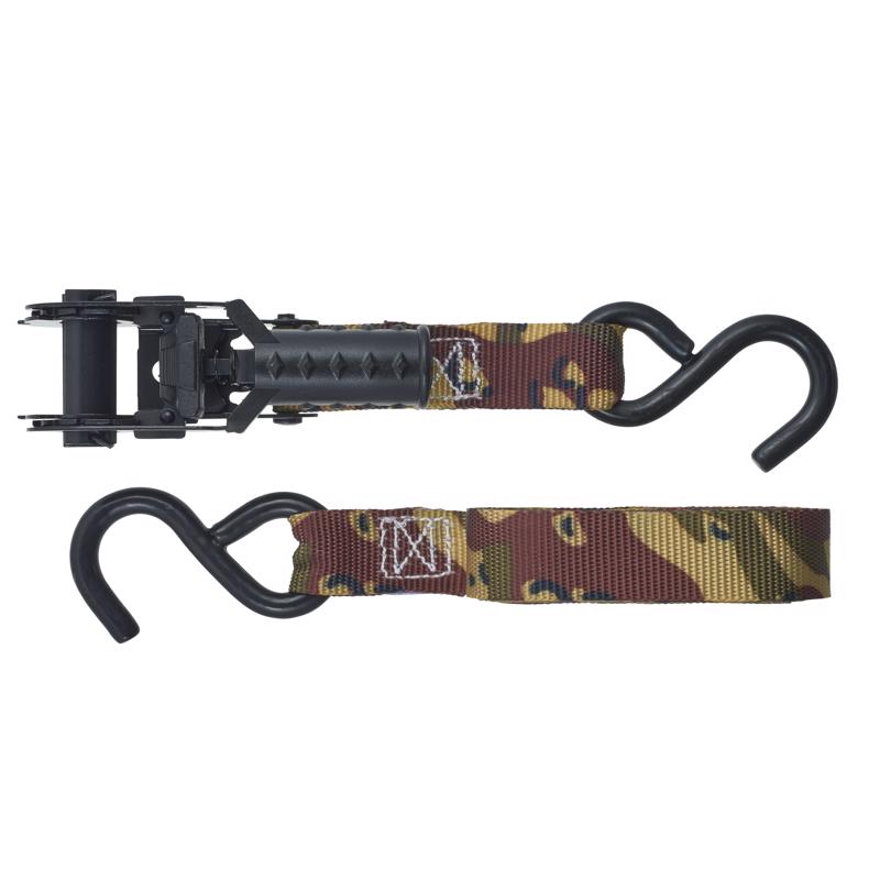 Keeper 1 in. W X 12 ft. L Camo Tie Down w/Ratchet 500 lb 4 pk