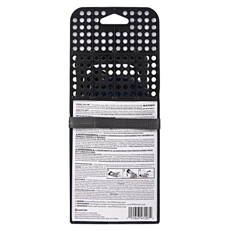 Keeper 1.5 in. W X 14 ft. L Gray Ratchet Tie Down Strap 1666 lb 1 pk