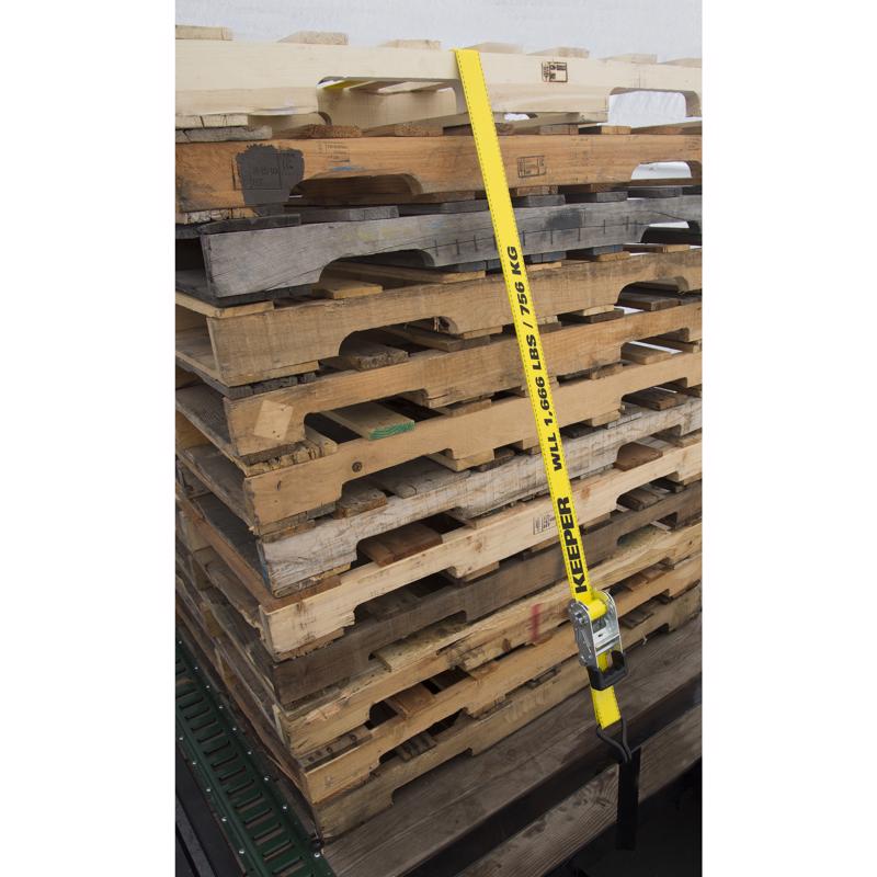 Keeper 1.75 in. W X 15 ft. L Yellow Ratchet Tie Down Strap 1666 lb 1 pk