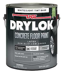 Drylok 43113 Concrete Floor Paint, Flat Sheen, Light Tint Base/White, 1 gal, 300 to 400 sq-ft Coverage Area, Pack of 2
