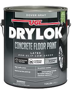 Drylok 43313 Concrete Floor Paint, Flat Sheen, Dover Gray, 1 gal, 300 to 400 sq-ft Coverage Area, Pack of 2