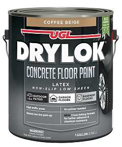 Drylok 43713 Concrete Floor Paint, Flat Sheen, Coffee Beige, 1 gal, 300 to 400 sq-ft Coverage Area, Pack of 2