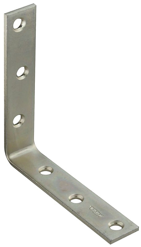 National Hardware 115BC Series N220-152 Corner Brace, 4.94 in L, 1 in W, 4.94 in H, Steel, Zinc, 0.16 in Thick Material