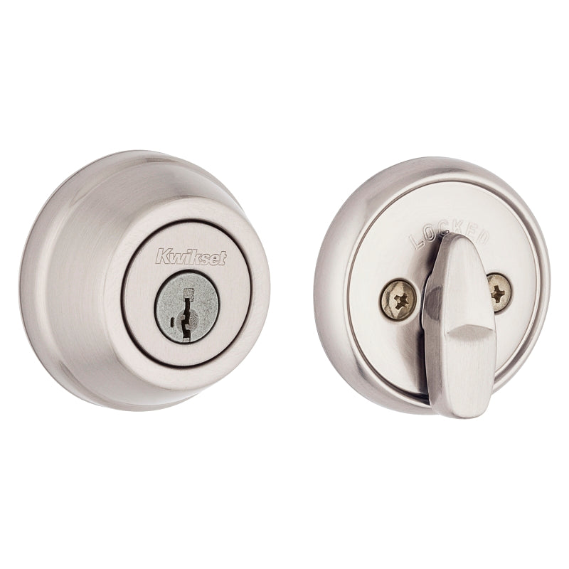 Kwikset 78015SMTRCAL/RCS Deadbolt, Different Key, Steel, Satin Nickel, 2-3/8, 2-3/4 in Backset, K3, SMT Keyway