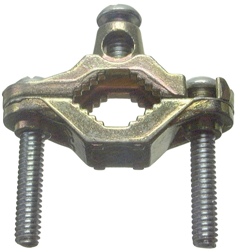 Halex 36110 Ground Clamp, Clamping Range: 1/2 to 1 in, 8 to 4 AWG Wire, Bronze, 1/BAG