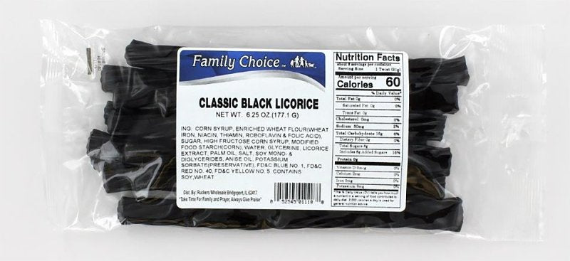 Family Choice 1118 Licorice, Classic Black, 7 oz, Pack of 12