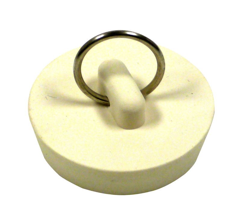 Plumb Pak Duo Fit Series PP820-6 Drain Stopper, 1-5/8- to 1-3/4 in Dia Dimensions, Rubber, White, Pack of 6