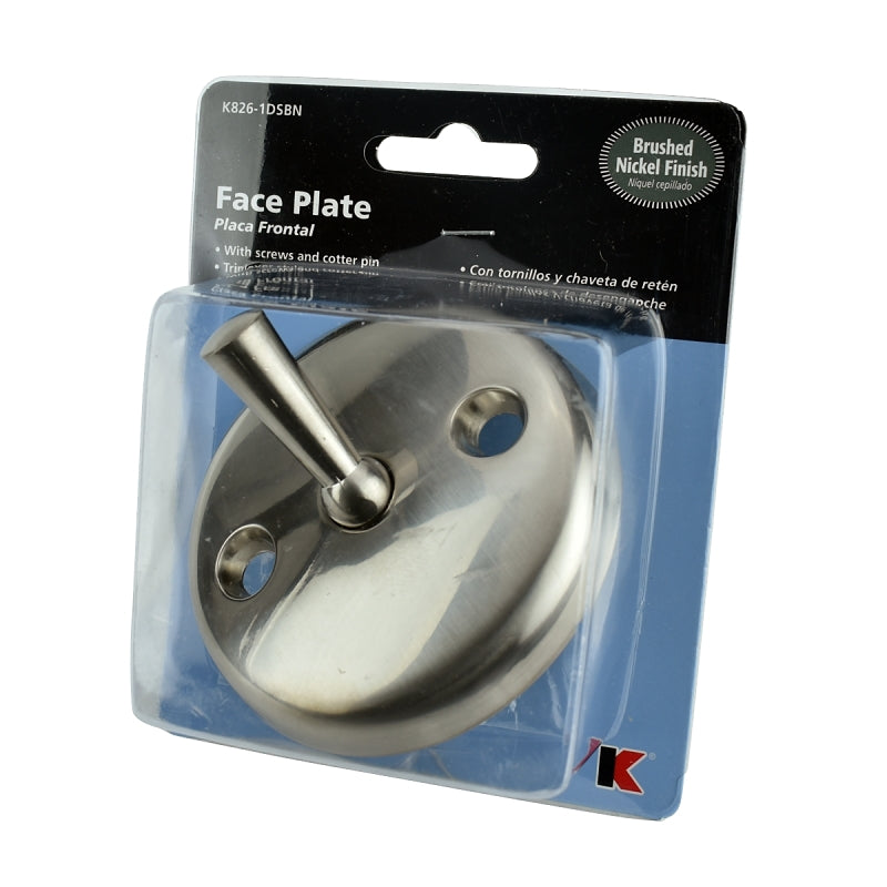 Keeney K826-1DSBN Trip Lever Faceplate, Metal, Brushed Nickel-Plated