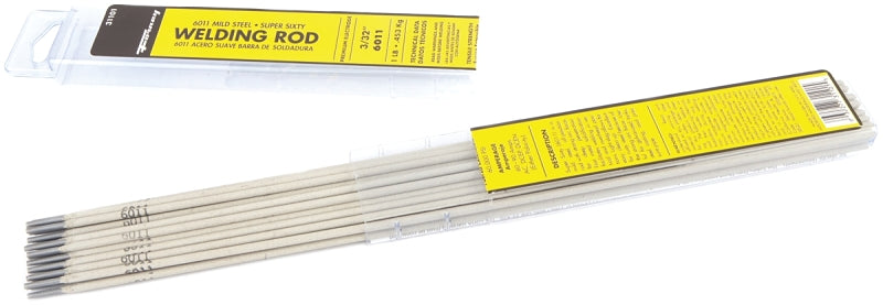 Forney 31101 Stick Electrode, 88000 psi Tensile Strength, Applicable Materials: Mild Steel, 3/32 in Dia, 14 in L