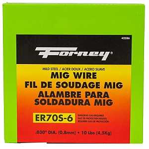 Forney 42286 MIG Welding Wire, 0.03 in Dia, Mild Steel, 70,000 psi Tensile Strength