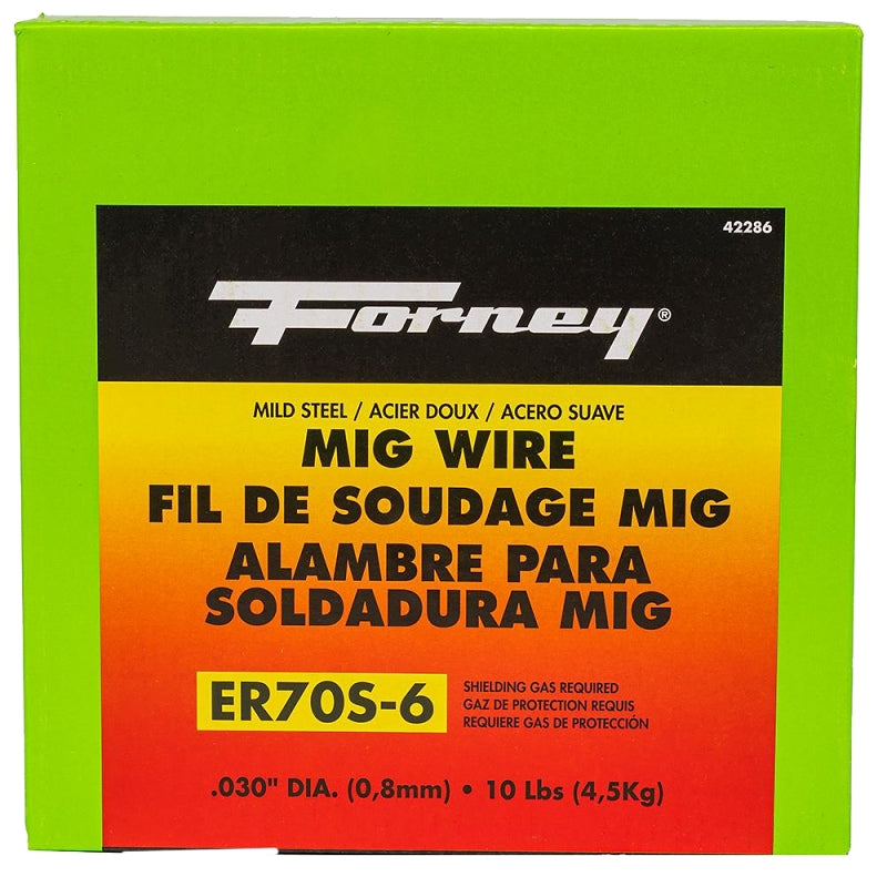 Forney 42286 MIG Welding Wire, 0.03 in Dia, Mild Steel, 70,000 psi Tensile Strength