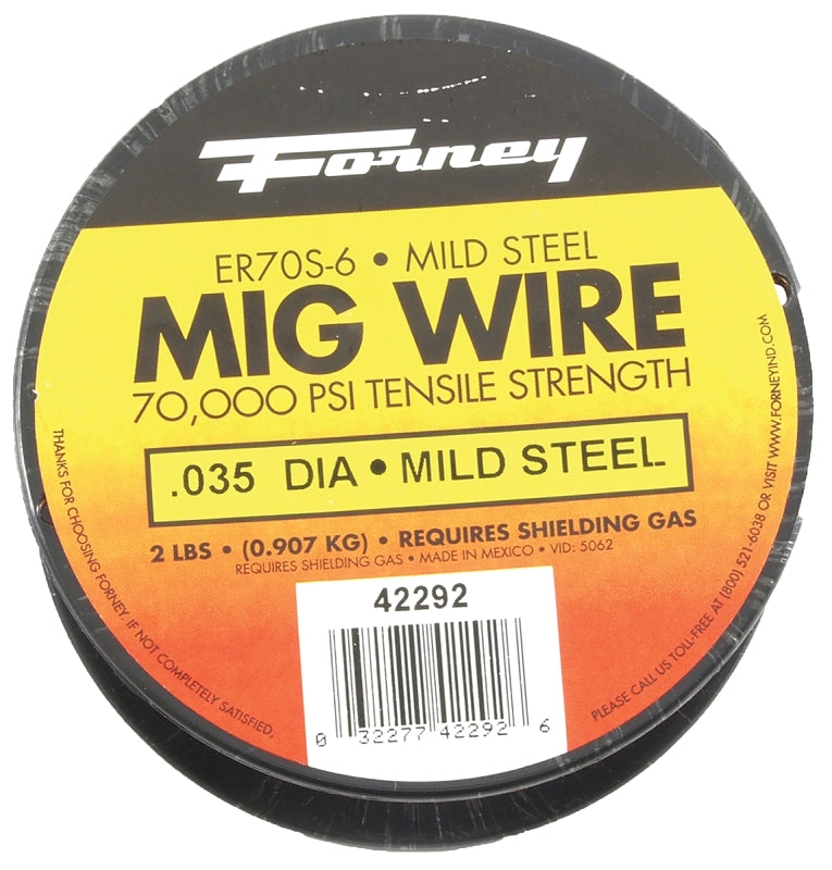 Forney 42292 MIG Welding Wire, 0.035 in Dia, Mild Steel, 70,000 psi Tensile Strength