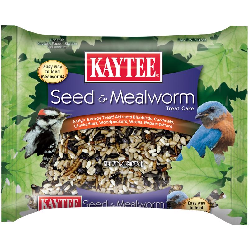 Kaytee Assorted Species Seed and Mealworm Seed Cake 1.4 lb, Pack of 6