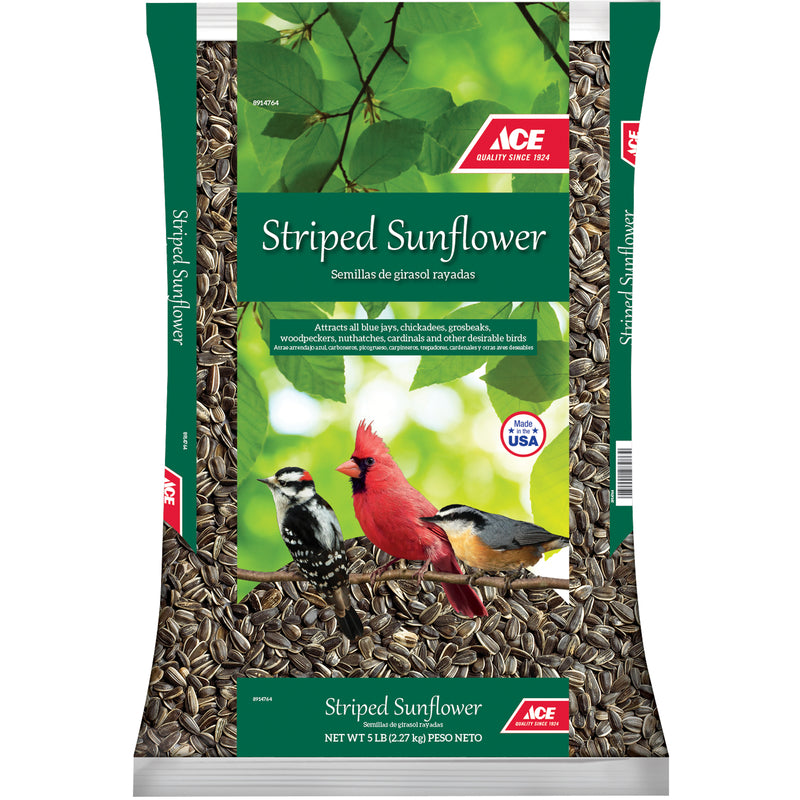 Ace Songbird Striped Sunflower Seed Wild Bird Food 5 lb, Pack of 4