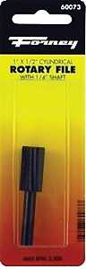 Forney 60073 Cylindrical Rotary File with Flat Top, 1/2 in Dia Cutting, 1/4 in Dia Shank, Steel