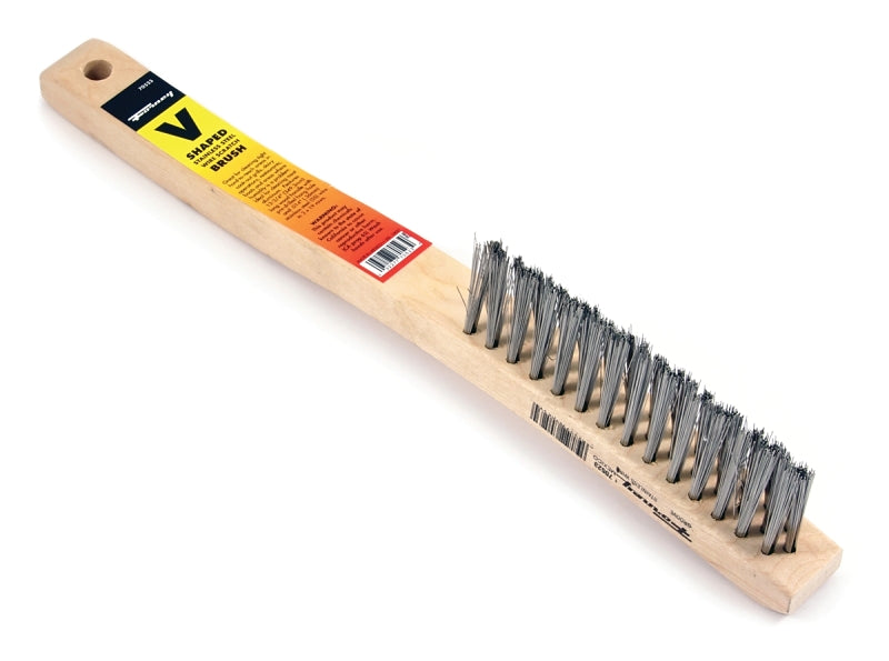 Forney 70523 Scratch Brush, Stainless Steel Bristle, 0.014 in L Trim, Wood Handle