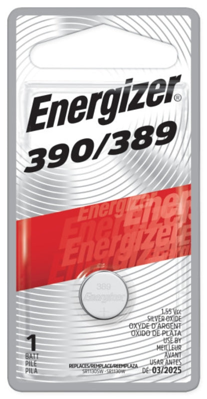 Energizer 389BPZ Coin Cell Battery, 1.5 V Battery, 52 mAh, Silver Oxide, Pack of 6
