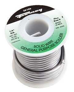 Forney 38106 Solder, 16 oz, Solid, Silver/White, 575 deg F Melting Point