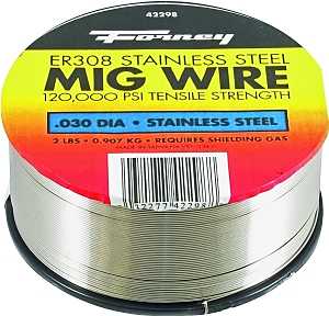 Forney 42298 MIG Welding Wire, 0.03 in Dia, Stainless Steel