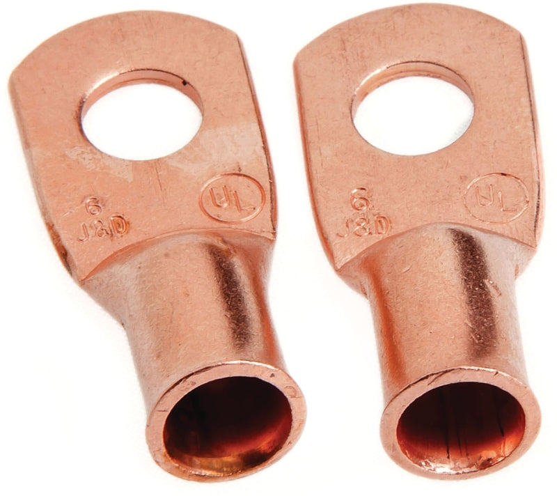 Forney 60091 Series Cable Lug, For: #6 Cable, 1/4 in Stud, #6 Wire, Copper