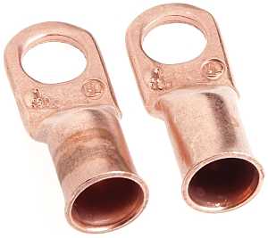 Forney 60095 Series Cable Lug, For: #1 Cable, 3/8 in Stud, #1 Wire, Copper