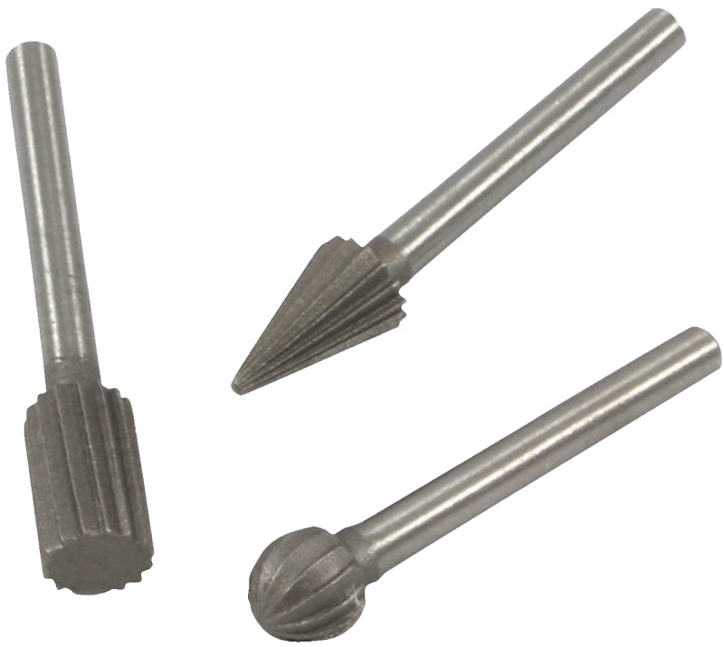 Forney 60224 3-Piece Mini Rotary File Set, 1/8 in Dia Shank