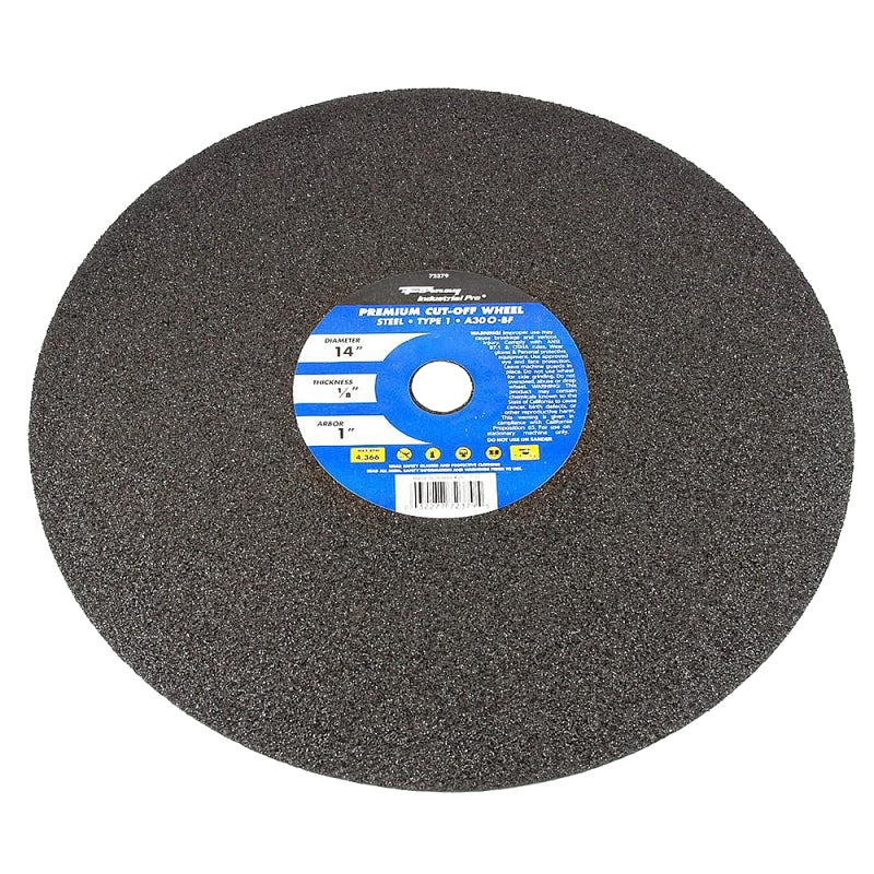 Forney 72379 Cut-Off Wheel, 14 in Dia, 1/8 in Thick, 1 in Arbor, 30 Grit, Medium, Aluminum Oxide Abrasive