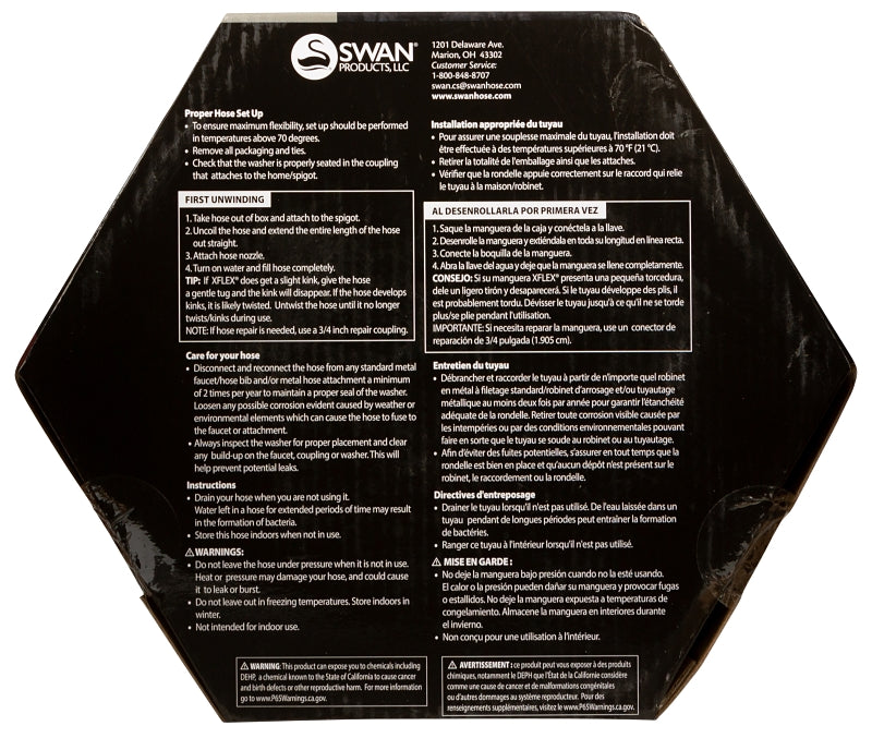 Swan XFlex PRO Series CSNXFP34050 Garden Hose, 3/4 in, 50 ft L, Male x Female, Polyester, Red
