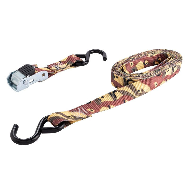 Keeper 47324 Tie-Down Strap, 1 in W, 12 ft L, Camo, 500 lb Working Load, S-Hook End