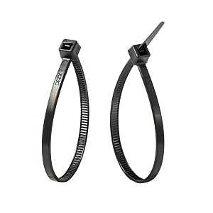 Gardner Bender 46-206UVB Cable Tie, 0.22 in Max Bundle Dia, Double-Lock Locking, 6/6 Nylon, Black, 6 in L, 100/PK