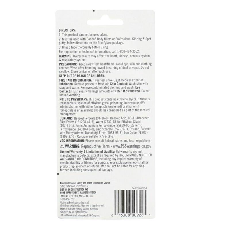 Bondo 928 Cream Hardener, 2.75 oz Tube, Viscous