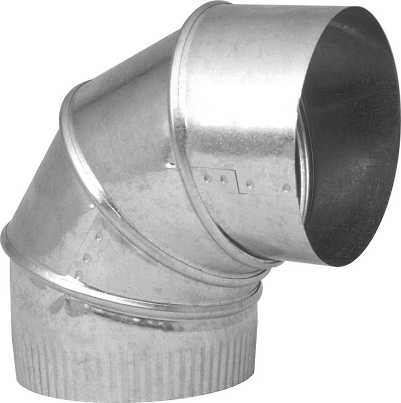 Imperial GV0301 90 deg Adjustable Elbow, 8 in Connection, 24 ga Gauge, Steel, Galvanized, Pack of 8