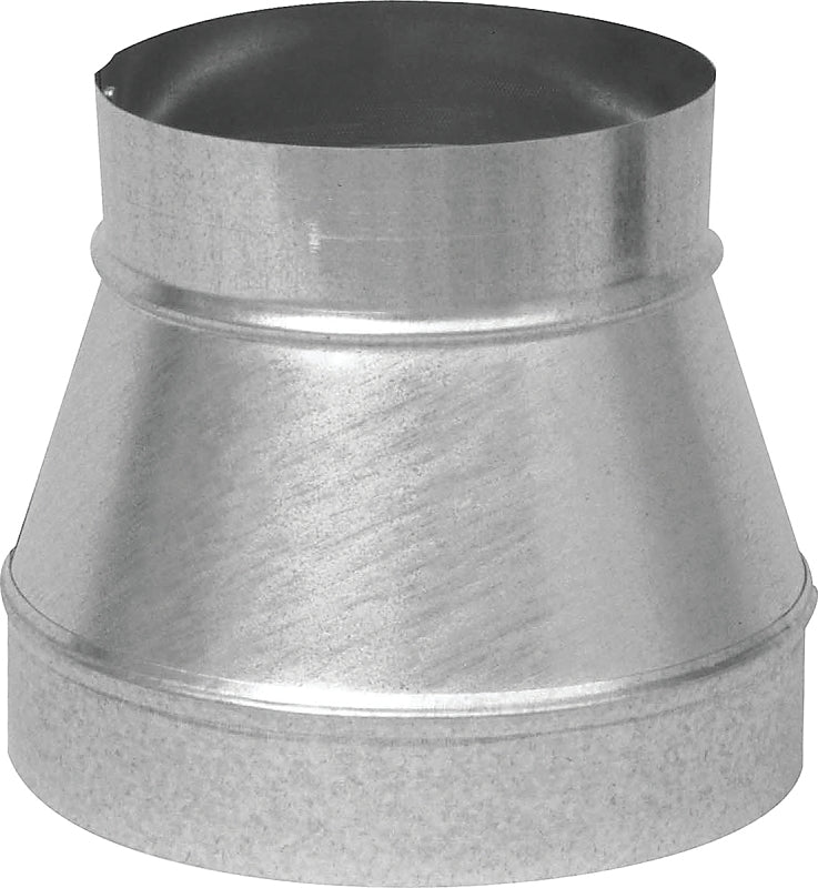 Imperial GV1204 Stove Pipe Reducer, 8 x 7 in, 5-7/8 in L, 26 ga Thick Wall, Steel, Black, Galvanized