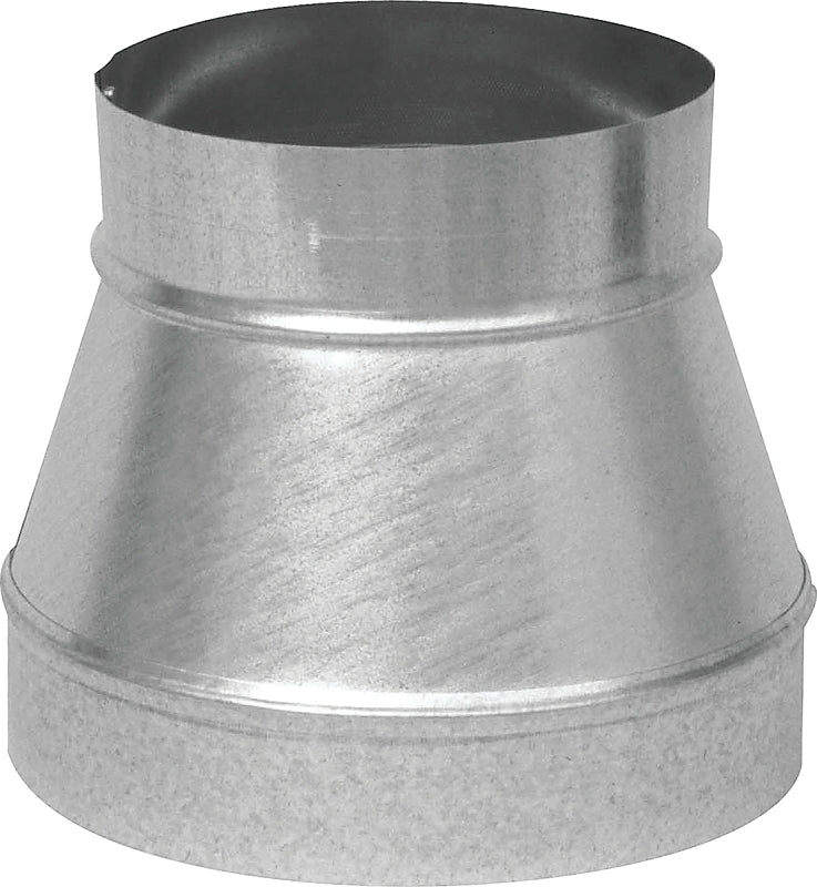 Imperial GV1269 Stove Pipe Reducer, 9 x 6 in, 26 ga Thick Wall, Mill finish, Galvanized