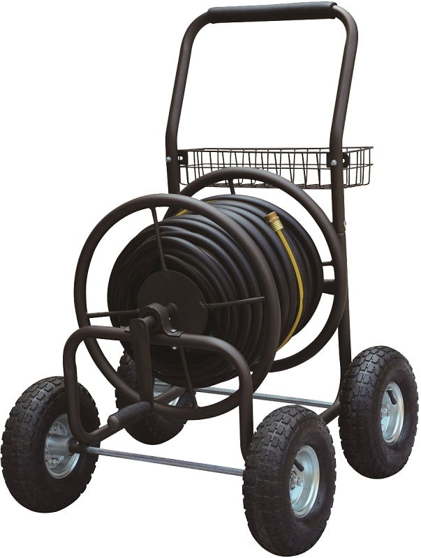 Landscapers Select TC4719A Hose Reel Cart, 250 ft L Hose, Manual Crank Winding, Steel