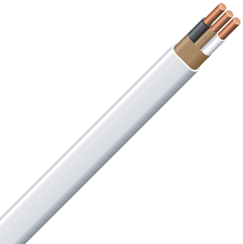 Southwire Romex 14/2NM-WGX50 Series Building Wire, White Sheath, 14 AWG Wire, 2-Conductor, 50 ft L, Copper Conductor