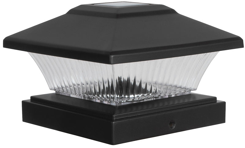 Boston Harbor 26085 Solar Fence Post Cap, Plastic, Black