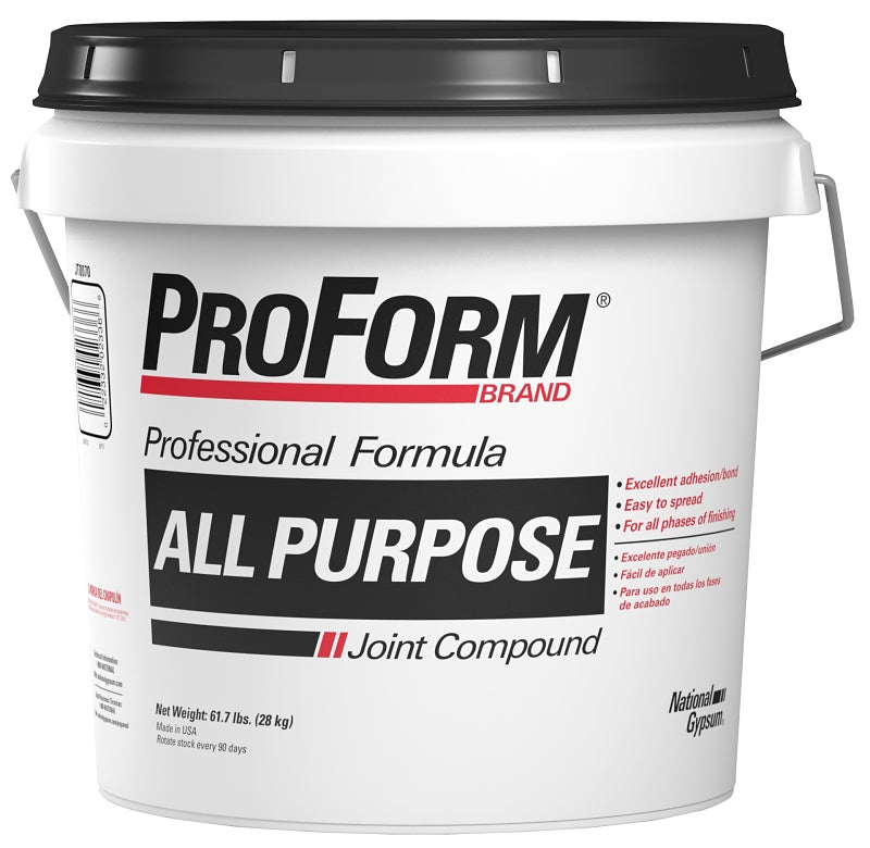 Proform 50002627 All-Purpose Joint Compound, Paste, Gray/White, 61.7 lb Pail, Pack of 36