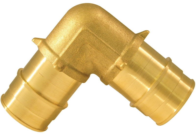 Apollo ExpansionPEX Series EPXE11 Pipe Elbow, 1 in, Barb, PEX-A, 90 deg Angle, Brass, 200 psi Pressure