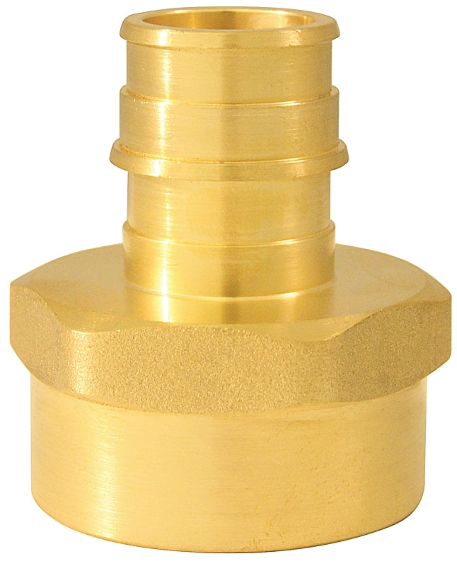 Apollo ExpansionPEX Series EPXFA341 Reducing Pipe Adapter, 3/4 x 1 in, Barb x FNPT, PEX-A, Brass, 200 psi Pressure