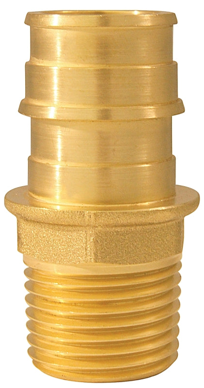 Apollo ExpansionPEX Series EPXMA3412 Pipe Adapter, 3/4 x 1/2 in, Barb x MPT, PEX-A, Brass, 200 psi Pressure