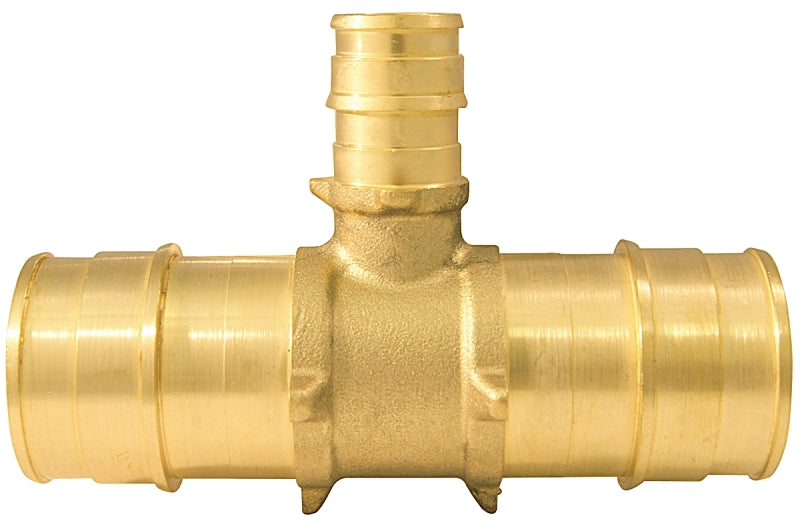 Apollo Expansion Series EPXT1112 Pipe Tee, 1 x 1/2 in, Barb, PEX-A, Brass, 200 psi Pressure