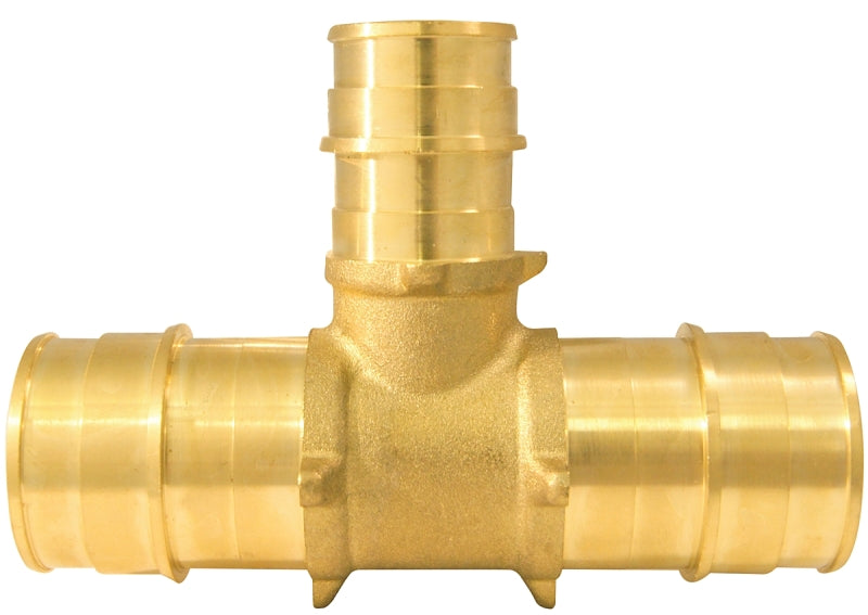 Apollo Expansion Series EPXT1134 Pipe Tee, 1 x 3/4 in, Barb, PEX-A, Brass, 200 psi Pressure