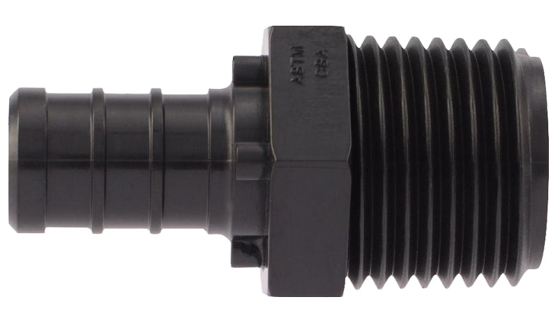 Apollo ApolloPEX Series PXPAM125PK Pipe Adapter, 1/2 in, Barb x MPT, PEX-A, Poly Alloy, 200 psi Pressure