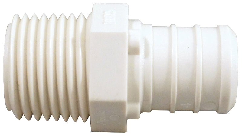 Apollo ApolloPEX Series PXPAM34125PK Pipe Adapter, 3/4 x 1/2 in, Barb x MPT, PEX-A, Poly Alloy, 200 psi Pressure